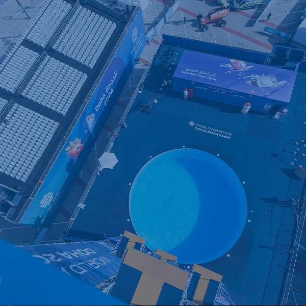 High diving in a competition pool