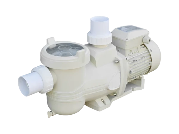 White plastic swimming pool pump