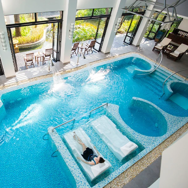 Indoor heated hydrotherapy pool