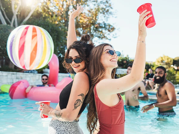 People enjoying themselves in a private pool