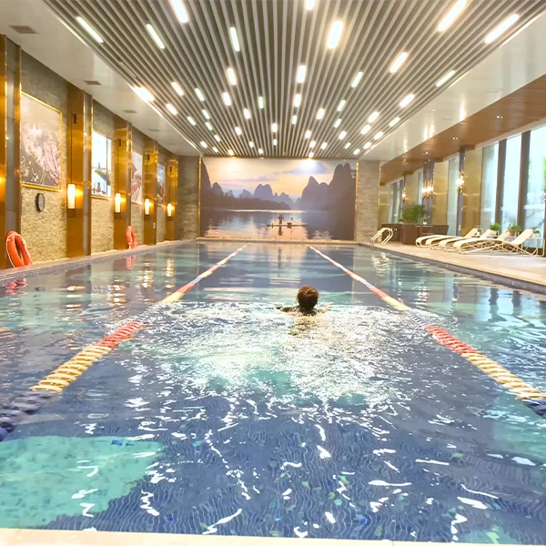 Indoor hotel pool swimming