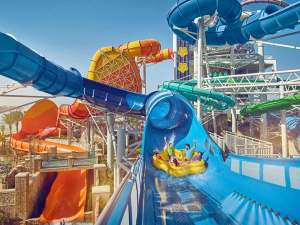 People are playing in the water park.