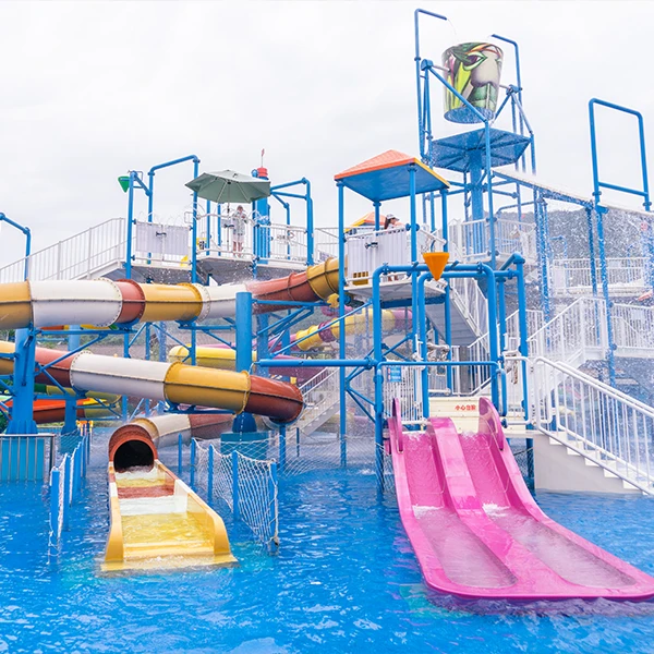 Various amusement facilities in the water park